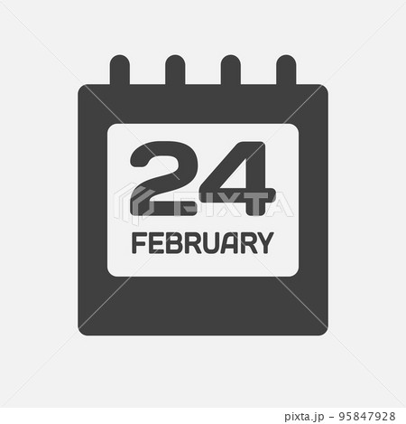 Icon day date 24 February, template calendar page 95847928