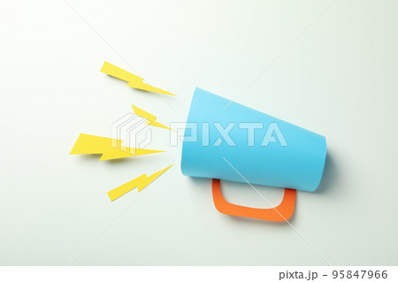 Important announcement or message concept with decorative megaphone 95847966