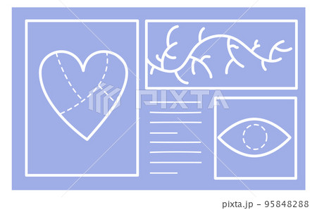 Heart rate monitor with patients signs. Medical operation display Heart rate monitor with patients signs. Medical operation display 95848288