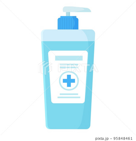 Big blue bottle of hand sanitizer isolated on white Big blue bottle of hand sanitizer isolated on white 95848461