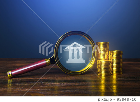 Bank audit. Where to put savings, deposit. Investments. Income and profitability. Tax. The best propositions on financial market. Monetary policy, discount rate. Loans and mortgages. Magnifying glass 95848710