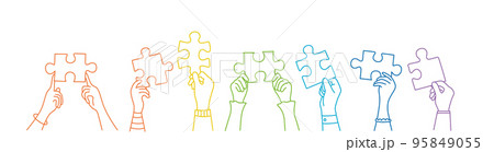 Different hands of multiethnic people. Different hands of multiethnic people. 95849055