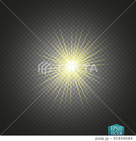 Glow light effect. Star burst with sparkles. Golden glowing lights Glow light effect. Star burst with sparkles. Golden glowing lights 95849084