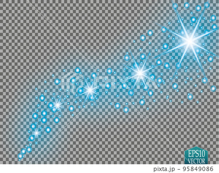 Set of golden glowing lights effects isolated on transparent background. Sun flash with rays and spotlight. Glow light effect. Star burst with sparkles. Set of golden glowing lights effects isolated on transparent background. Sun flash with rays and spotlight. Glow light effect. Star burst with sparkles. 95849086