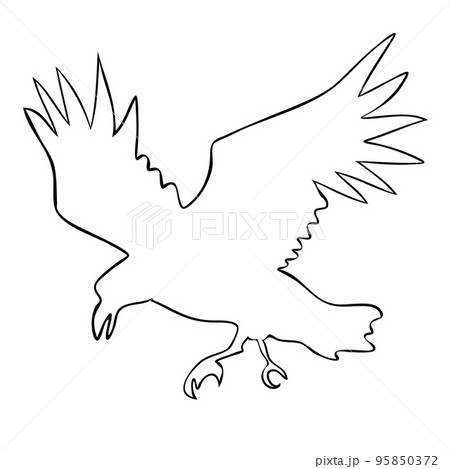 Realistic raven vector silhouette for icon. Hand drawn style Realistic raven vector silhouette for icon. Hand drawn style 95850372