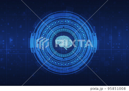 Medical hud screen with brain. Online medicine and health concept Medical hud screen with brain. Online medicine and health concept 95851008