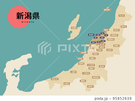 地図（地名入り）-新潟県