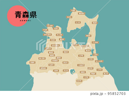 地図（地名入り）-青森県