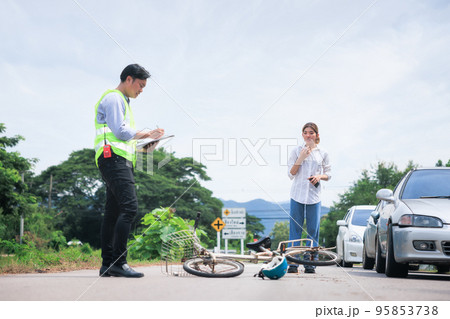Accident on road. Concept for insurance claim. Accident on road. Concept for insurance claim. 95853738