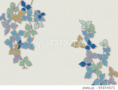 和テイストな配色の植物イラスト 和テイストな配色の植物イラスト 95854071