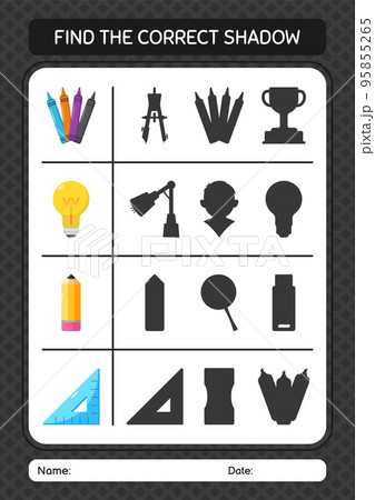 Find The Correct Shadows Game With Summer Icon のイラスト素材 Find The Correct Shadows Game With Summer Icon のイラスト素材