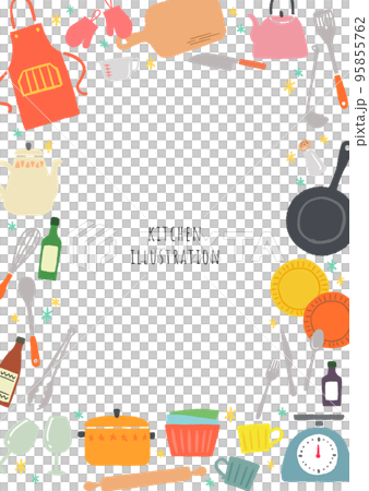 キッチン用品のイラストのフレーム 95855762
