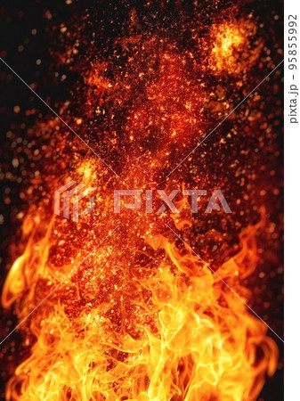 爆発する火炎の背景 95855992