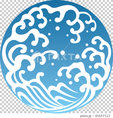 波 圈 藍色 95857122