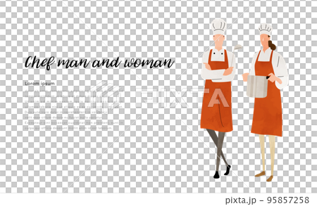 Vector illustration material: chef men and women Vector illustration material: chef men and women 95857258