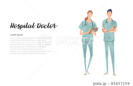 ベクターイラスト素材：医師の男性と女性 95857259