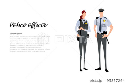 ベクターイラスト素材：警察官の男性と女性 95857264