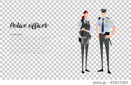 ベクターイラスト素材：警察官の男性と女性 95857264