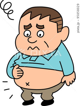 太ってしまって困っているおじさん 95858029