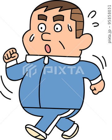 ウォーキングするおじさん 95858031