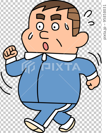 ウォーキングするおじさん 95858031