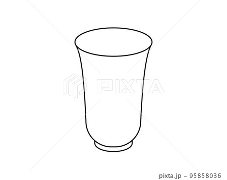 シンプルな聞香杯の線画イラスト シンプルな聞香杯の線画イラスト 95858036