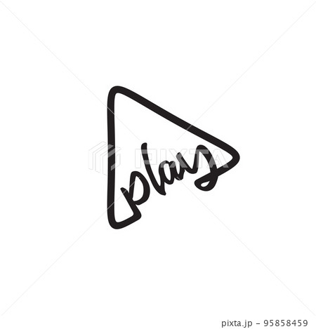 Line play button icon logo design Line play button icon logo design 95858459