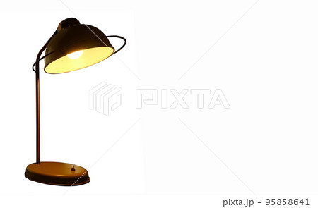 Yellow desk lamp isolated on white background. Yellow desk lamp isolated on white background. 95858641