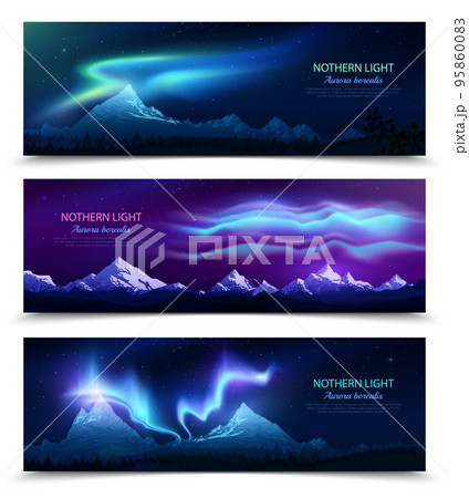 Northern Lights Realistic Banners Northern Lights Realistic Banners 95860083