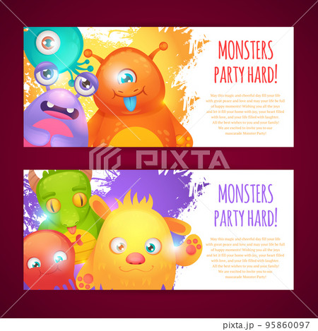 Monsters horizontal banners 95860097
