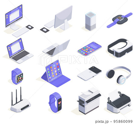 Electronic Accessories Icon Set Electronic Accessories Icon Set 95860099