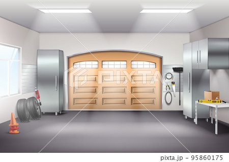 Garage Interior Realistic Composition Garage Interior Realistic Composition 95860175