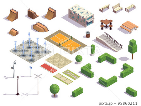 City Park Isometric Set City Park Isometric Set 95860211