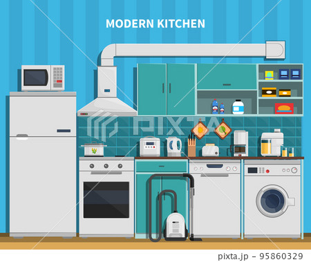 Modern Kitchen Background Modern Kitchen Background 95860329