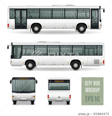 City Bus Realistic Advertising Template 95860475