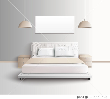 Modern Bedroom Interior Composition 95860608