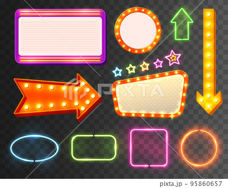 Neon Sign Icon Set 95860657