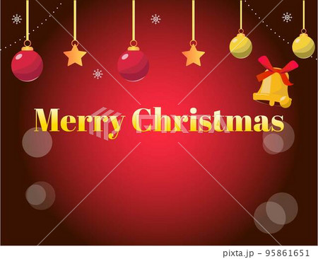 赤のグラデーションのクリスマス素材。背景、バナー、豪華。イラスト	 95861651