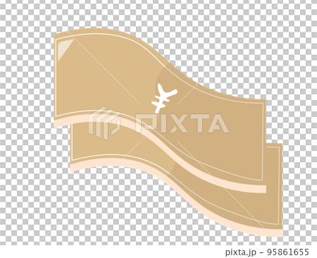 お金、札。日本円、日本札、札束。イラスト (背景透過PNG. JPEG)	 95861655