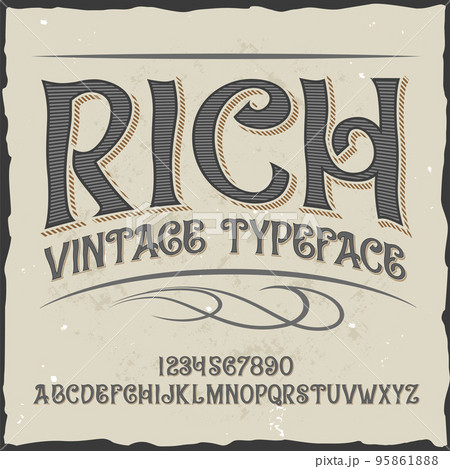 Original label typeface named "Rich". Good handcrafted font for any label design. 95861888