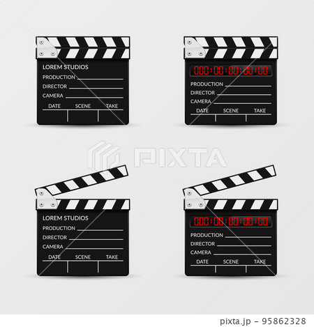 Movie clapperboard vector set Movie clapperboard vector set 95862328