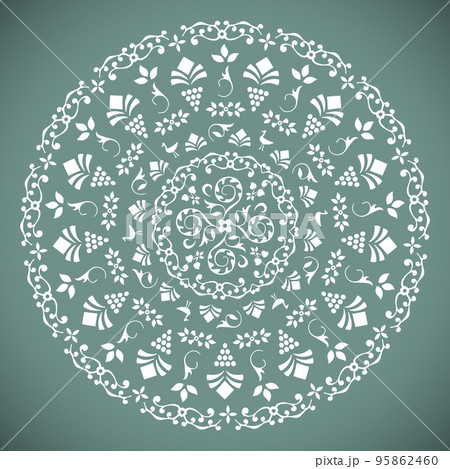 Ornamental Round Lace Pattern 95862460