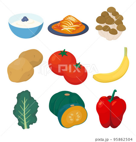 GABA を含む食品のベクター イラスト。 95862504