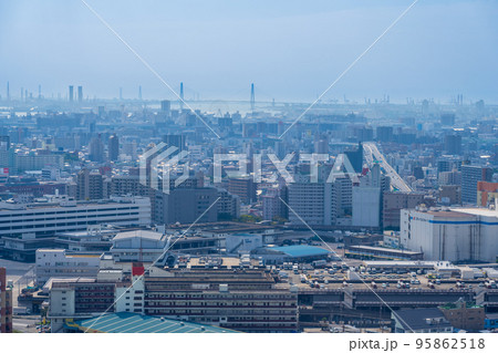 名古屋市金山地区から名古屋港方面の都市風景｜愛知県名古屋市 95862518