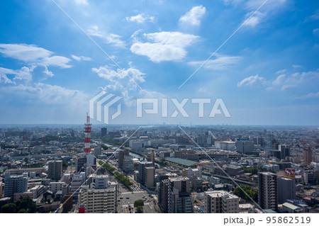 名古屋市金山地区から名古屋港方面の都市風景｜愛知県名古屋市 95862519