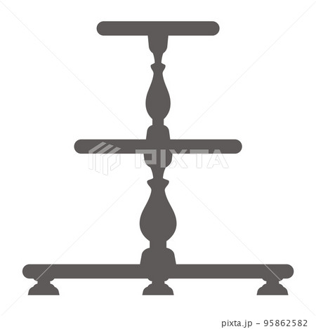 Cake stand in flat icon style. Empty tray for fruit and desserts. Vector silhouette 95862582