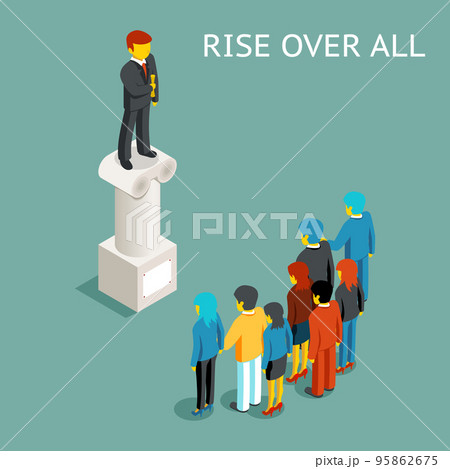 Orator public speech. Flat isometric vector illustration 95862675