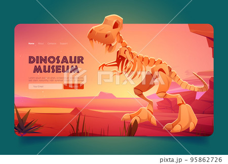Dinosaur museum cartoon landing page template Dinosaur museum cartoon landing page template 95862726