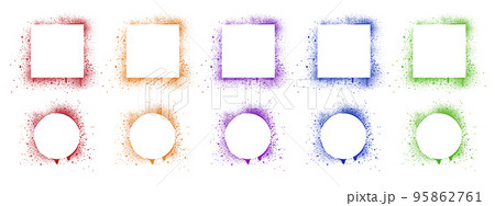 Spray paint frames, colour brush graffiti borders 95862761