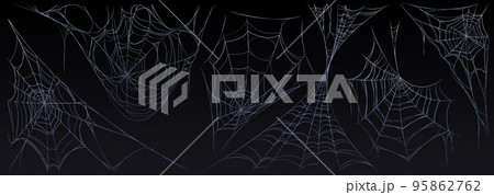 Spider web Halloween set, cobweb spooky insect net 95862762